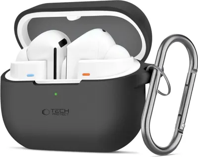 Produktbild von Tech-Protect Silikon-Hakenhülle für Samsung Galaxy Buds 3 / 3 Pro – Schwarz