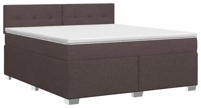 Obrázek produktu pro vidaXL Skříňová postel s matrací tmavě hnědá 140 x 200 cm látka
