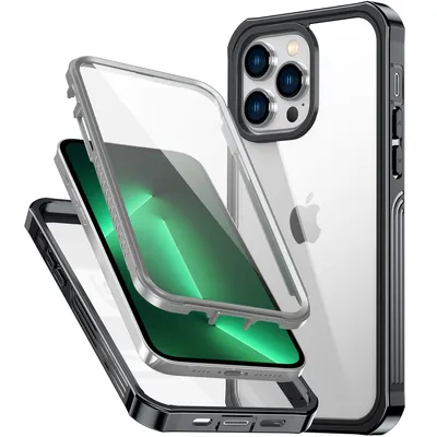 Immagine prodotto di Custodia per iPhone 13 Pro, custodia protettiva a 360° per tutto il corpo con cover posteriore trasparente e protezione dello schermo