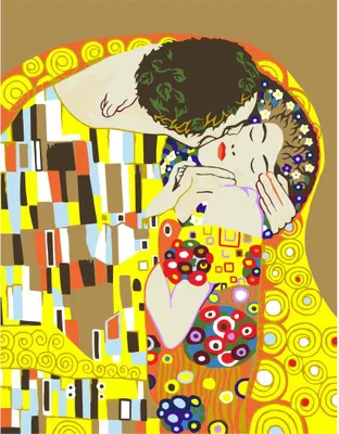 Image de Rose Peinture par numéros Set Le Baiser 35x45 cm toile acrylique