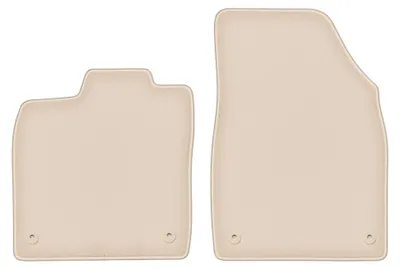 Produktbild von Velours-Fußmatten Vorne für Volkswagen ID.3 2019- (Schrägheck) – 2-tlg, Beige, passgenau – Wielganizator FORTUNA