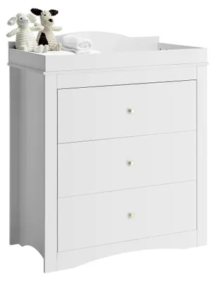 Produktbild von Wickelkommode für Babys mit 3 Schubladen, multifunktionale Windelwechselstation mit Aufbewahrungs-Organizer für das Kinderzimmer, weiß (462 x 851 x 1010 mm)