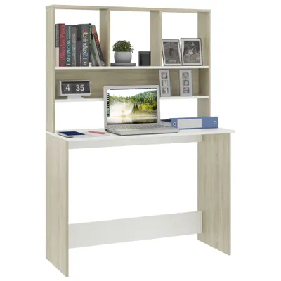 Productafbeelding van Bureau, 110 x 157 x 45 cm, spaanplaat met plank, wit