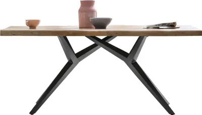 Produktbild von SIT Möbel Esstisch Baumkante | Platte 56 mm Akazie natur | 200 x 100 cm | Gestell Metall antikschwarz | B 200 x T 100 x H 78 cm | 15274-11 | Serie TABLES & CO