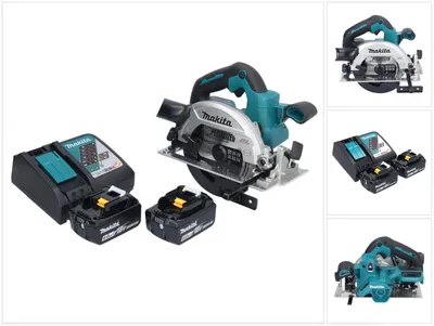 Image de Scie circulaire sans fil Makita DHS 661 RG 18 V 165 mm sans balais + 2 batteries 6,0 Ah + chargeur
