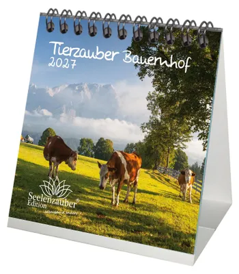 Produktbild von Tierzauber Bauernhof Tischkalender 10x10cm für 2027 verschiedene Tiere auf dem Bauernhof - Seelenzauber