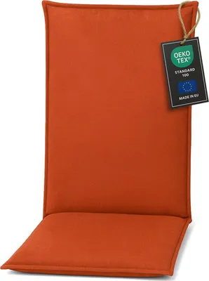 Zdjęcie produktu dla Pillows24 Poduszka na krzesła ogrodowe -120x50x8 cm / Pomarańczowy - Poduszka, siedzisko na krzesło, poduszka na siedzisko do mebli ogrodowych, krzesła ogrodowe