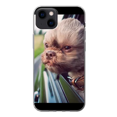 Produktbild von MuchoWow® Handyhülle Schutzhülle Hülle für iPhone 13 Hund - Auto - Tier Silikon Softcase Handy Hülle - Karteninhaber