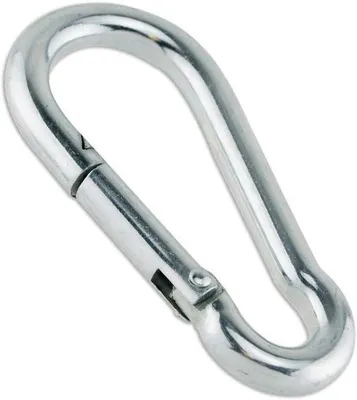 Productafbeelding van SnelShoppen - 10 Carabiners 70 x 7 mm | Gegalvaniseerd Staal Haak met 180 kg Laadcapaciteit | Automatische Veersluiting voor Brandweer en Bouwmarkten
