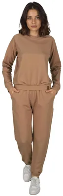Produktbild von VIVISENCE Damen Trainingsanzug Set Aus Sweatshirt Und Jogginghose Mit Rundhalsau