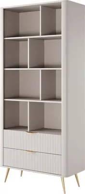 Zdjęcie produktu dla FURNLUX Gablota Lante White 88cm / Kolor główny: beżowy / Wymiary: 88 x 194 x 38 cm