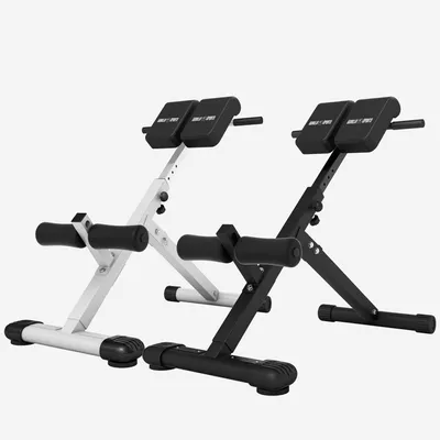 Obrázek produktu pro GORILLA SPORTS® Hyperextenzní posilovací zařízení na záda, 5-stupňové nastavení sklonu, nosnost 120 kg, s 3-stupňově nastavitelnou opěrkou nohou