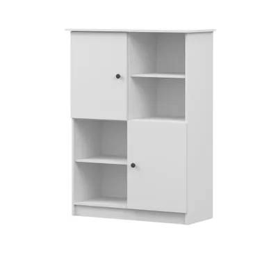 Obrázok produktu pre Regál Detský regál 95 cm Biela/biela so sivými úchytmi Olaf 05