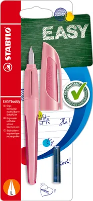 Produktbild von STABILO EASYbuddy, Pink, Kartuschenfüllsystem, Blau, Linkshändig, 22 mm, 90 mm