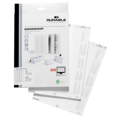 Obrázok produktu pre Durable BADGEMAKER - Weiß - A4 - 6,5 cm - 3 cm - 360 Stück(e) - 18 Stück(e)