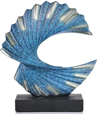 Produktbild von Blaue Wohnzimmer Dekoration, Moderne Skulptur, Hausdekor, Blau
