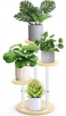 Image de Étagère à plantes STLOVe, support à fleurs, étagère à fleurs à 3 niveaux, support à plantes, support à fleurs
