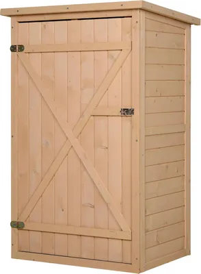 Image de Armoire de jardin en bois - Remise à outils - Étanche - 2 étagères - Toit en bitume - 75x56x115 cm