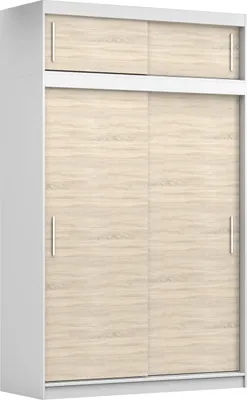 Produktbild von Schwebetürenschrank mit Aufsatz VISTA 04 Weiß/Sonoma150cm