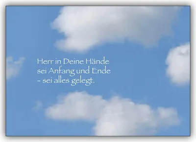 Produktbild von 5er Set Doppelkarten zum Kondolieren mit tröstendem Spruch und Wolken Motiv