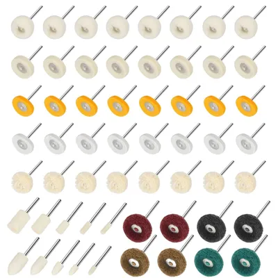 Polier-Set 58-tlg. für Rotationswerkzeuge, 3 mm Schaft