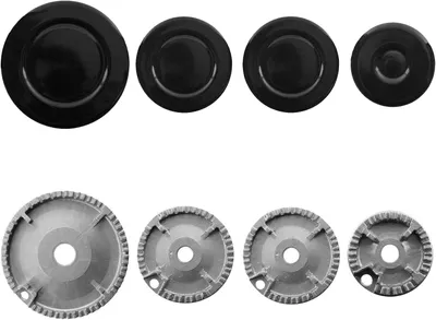 Produktbild von Gasbrenner mit Flammenhaube und -kappe für Backofen und Kochfeld, Brennerset + Schutzabdeckung für Kochfelder, Brenner, 8-teilig, Gasbrenner, Flammenhaube, Set