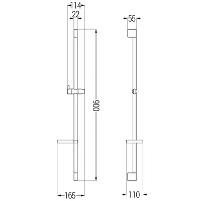 Zdjęcie produktu dla Mexen DS drążek prysznicowy z mydelniczką 90 cm, chrom - 79383-00