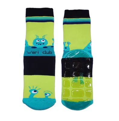 Produktbild von Kinder ABS-Socken aus Baumwolle UFO Grün Größe 18-19