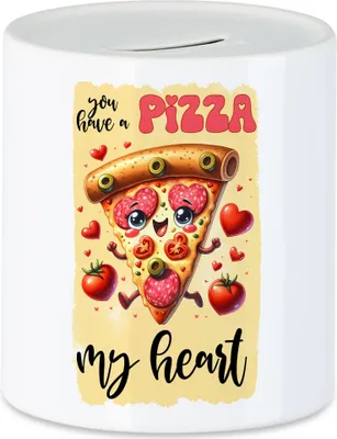 Produktbild von You Have a Pizza My Heart Spardose Pizza Liebe Herz Valentinstag Geschenk