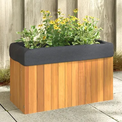 Produktbild von Design Pflanzkübel 59x27,5x35 cm Massivholz Akazie, Gabionen 2024 Neu