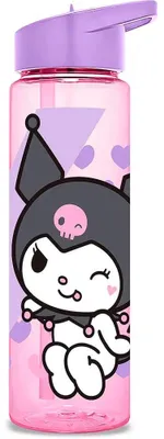 Produktbild von Kuromi Plastiktrinkhalmflasche 600 ml