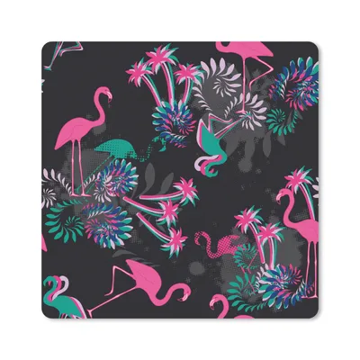 Produktbild von MuchoWow® Mauspad Mousepad Flamingo - Muster - Rosa - Dschungel 30x30 cm - Mousepads - Maus Mat - Pad - Mausunterlage - Gaming