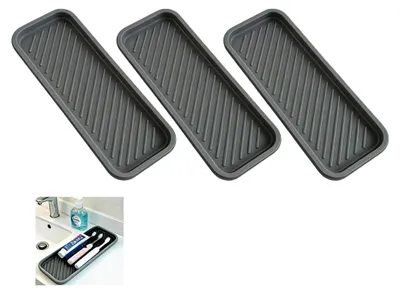Produktbild von 3er Set Spülbecken Organizer, 23 x 9 cm Silikon Abtropfmatte für Spüle