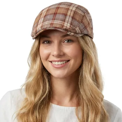 Immagine prodotto di Cappello da baseball da uomo, a quadri, in cotone, color kaki, regolabile, ideale per l'estate