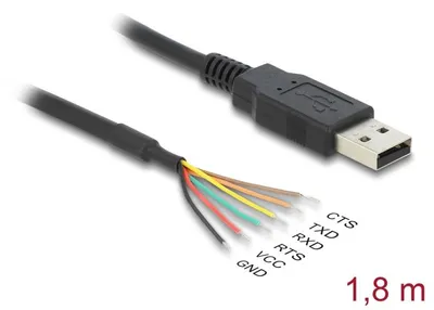 Obrázok produktu pre DeLOCK 83527, Čierna, 1,8 m, USB Typ-A, Samec, Priamy, 3 MB/s