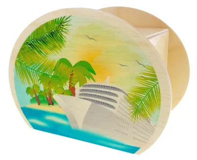 Produktbild von Holzdekoration Spardose Kreuzfahrt BxLxH 65x115x85mm NEU
