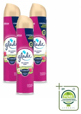 Zdjęcie produktu dla 3 sztuki sprayu do pomieszczeń Glade Relaxing Zen - 300 ml - zestaw ekonomiczny
