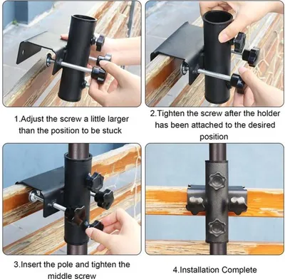 Universelle Sonnenschirmhalterung - Balkon-Sonnenschirmhalterung - Kompaktes Design - Einfache Installation - Geeignet für