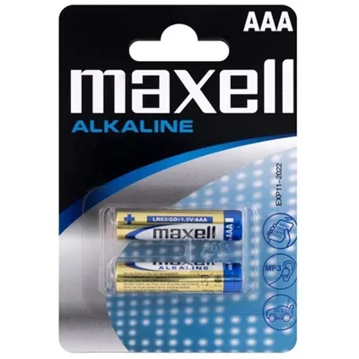 Produktbild von Maxell LR 03 AAA, Einwegbatterie, AAA, Alkali, 1,5 V, 2 Stück(e), 44,5 mm