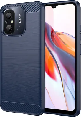 Immagine prodotto di Custodia Redmi 12C, Custodia protettiva in fibra di carbonio TPU Silicone antiurto per Xiaomi Redmi 12C Blu