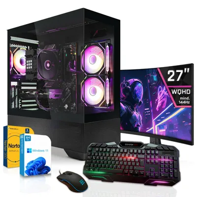 Produktbild von SYSTEMTREFF Gaming Komplett Set - Ryzen 7 9850X3D - AMD Radeon RX 9070 16GB - 32GB DDR5 - 1TB NVMe - Gaming Monitor 69 cm (27 Zoll) WQHD 180Hz - PC