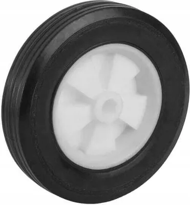 A close-up studio shot of a single wheel.