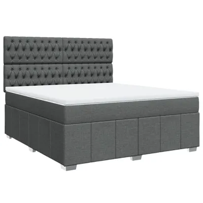 Produktbild von vidaXL Boxspringbett mit Matratze Dunkelgrau 180x200 cm Stoff
