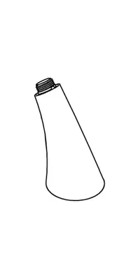 A line drawing of a shower head.