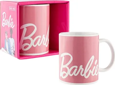 Produktbild von Kopie von Barbie Tasse 350ml - Pinke Doppelwandige Keramiktasse mit Barbie-Motiv #1