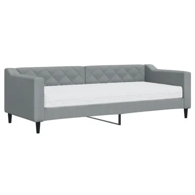 Zdjęcie produktu dla VidaXL 3197403, sofa rozkładana, Szary, Pianka, Metal, Poliester, Drewno, 2230 mm, 900 mm