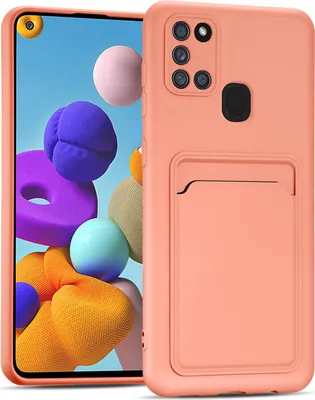 Obrázok produktu pre Puzdro na mobilný telefón pre Samsung Galaxy A21s kryt silikónový ochranný kryt so slotom na kartu Slim Wallet Case, ružové