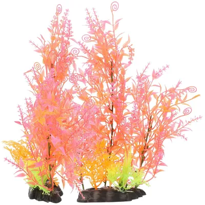 Image de Lot de 2 plantes artificielles en plastique, réalistes, pour aquarium