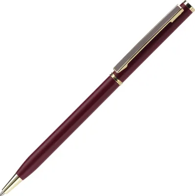Produktbild von Metal-Kugelschreiber "slim" / mit goldfarbige Teile / Farbe: rot