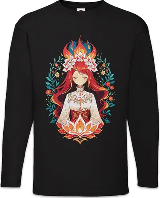 Produktbild von Urban Backwoods Fire Goddess, Langarm T-Shirt, Farbe: Schwarz, Größe: S